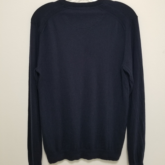Ted Baker London Mens Navy Blue V-neck Wool Cashmere Sweater Fine Knit Medium - Picture 7 of 11